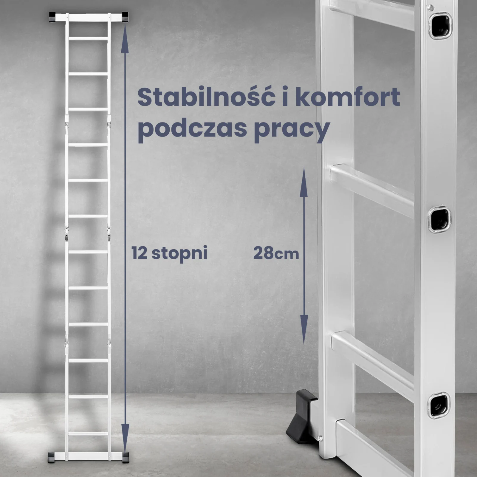 Extralink | Escalera articulada | LAD3X4MP 3x4, 3,55 m ( plataforma)