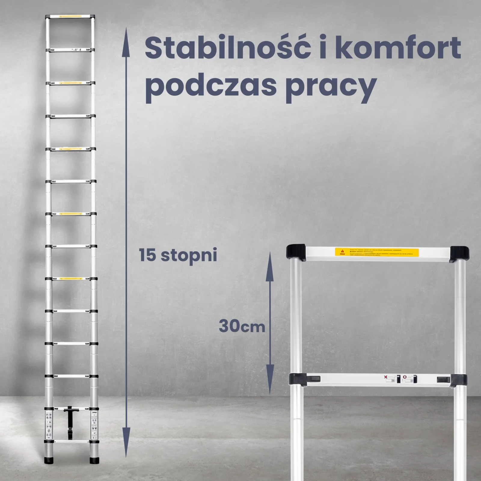 Extralink | Drabina teleskopowa | LAD26ST 4,4 m