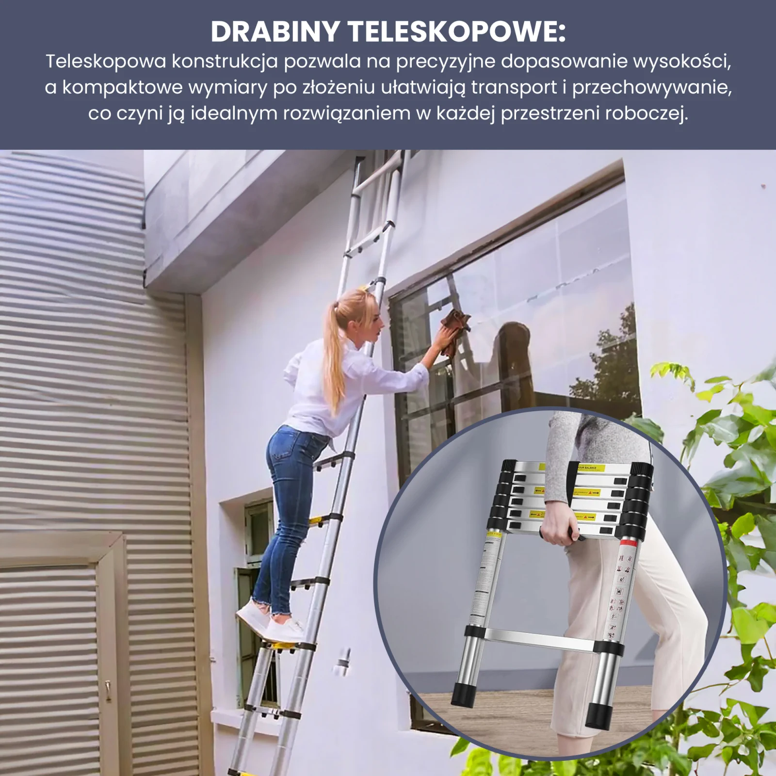 Extralink | Drabina teleskopowa | LAD26ST 4,4 m