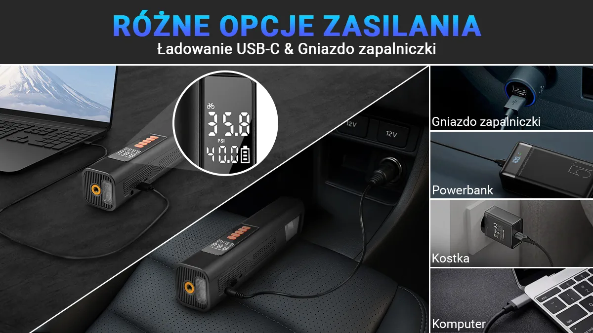 opcje zasilania odkurzacza