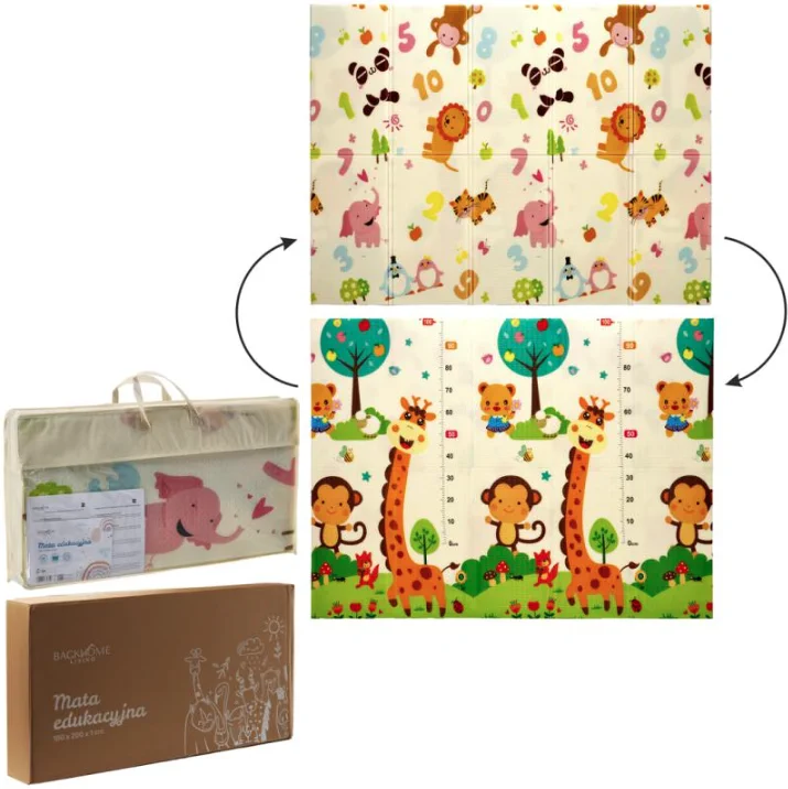 ESTERILLA EDUCATIVA ESTIMULANTE 150x200x1 CM PLEGABLE ANIMALES DÍGITOS BOLSA