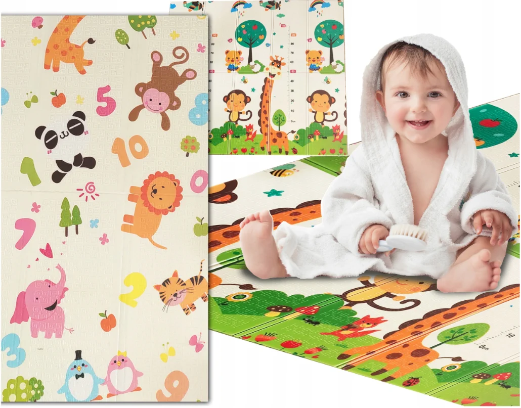 ESTERILLA EDUCATIVA ESTIMULANTE 150x200x1 CM PLEGABLE ANIMALES DÍGITOS BOLSA