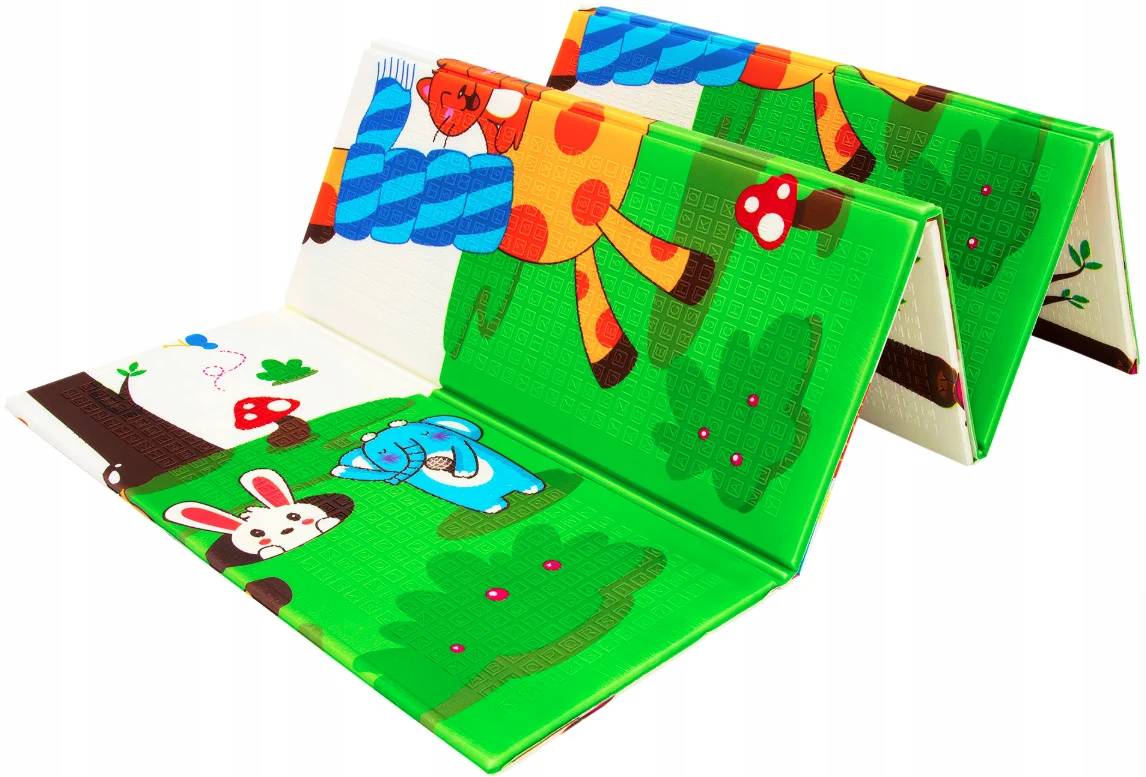 oboustranná stimulační vzdělávací podložka 150x200x1 CM skládací taška zvířata