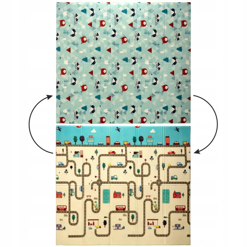 alfombrilla educativa estimulante de dos caras 180x200x1 CM plegable azul-AMOCHODY BAG