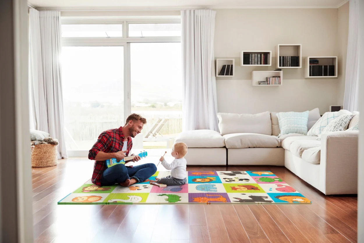 oboustranná stimulační vzdělávací podložka 180x200x1 CM skládací taška zvířata