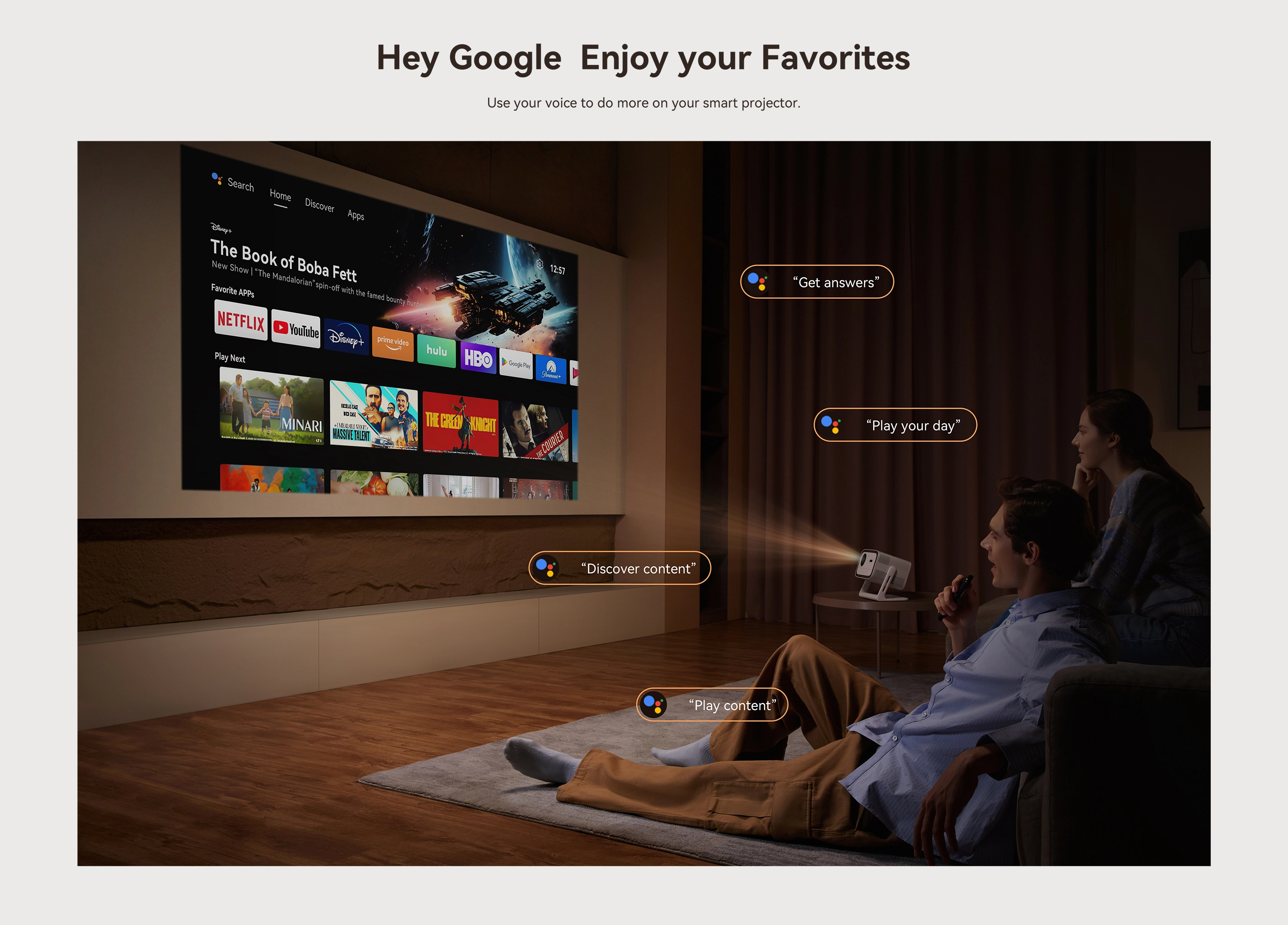 Wanbo Vali 1 White | Projector | Full HD, 900 ANSI, Android TV 11, Gimbal