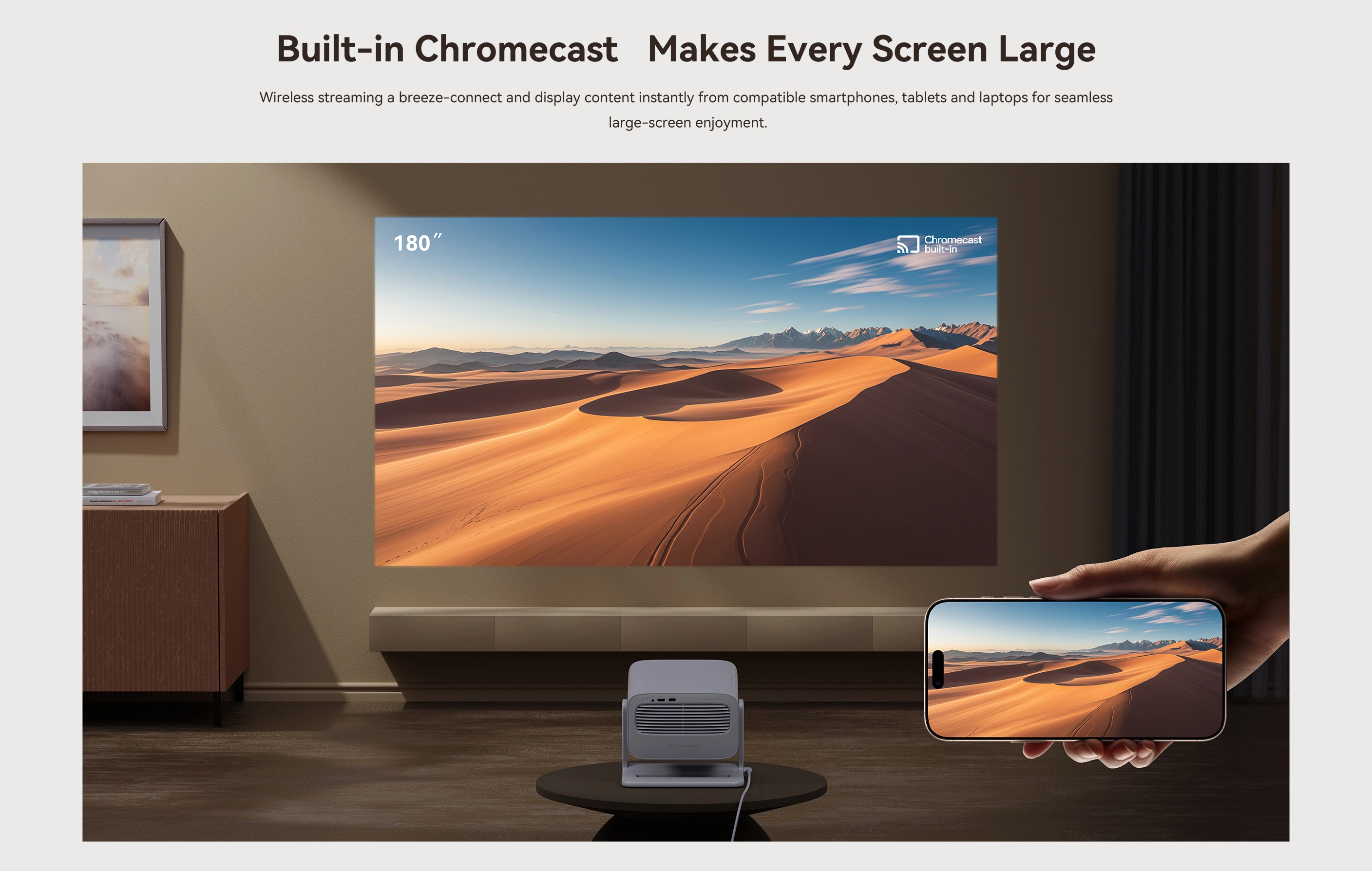 Wanbo Vali 1 White | Projector | Full HD, 900 ANSI, Android TV 11, Gimbal