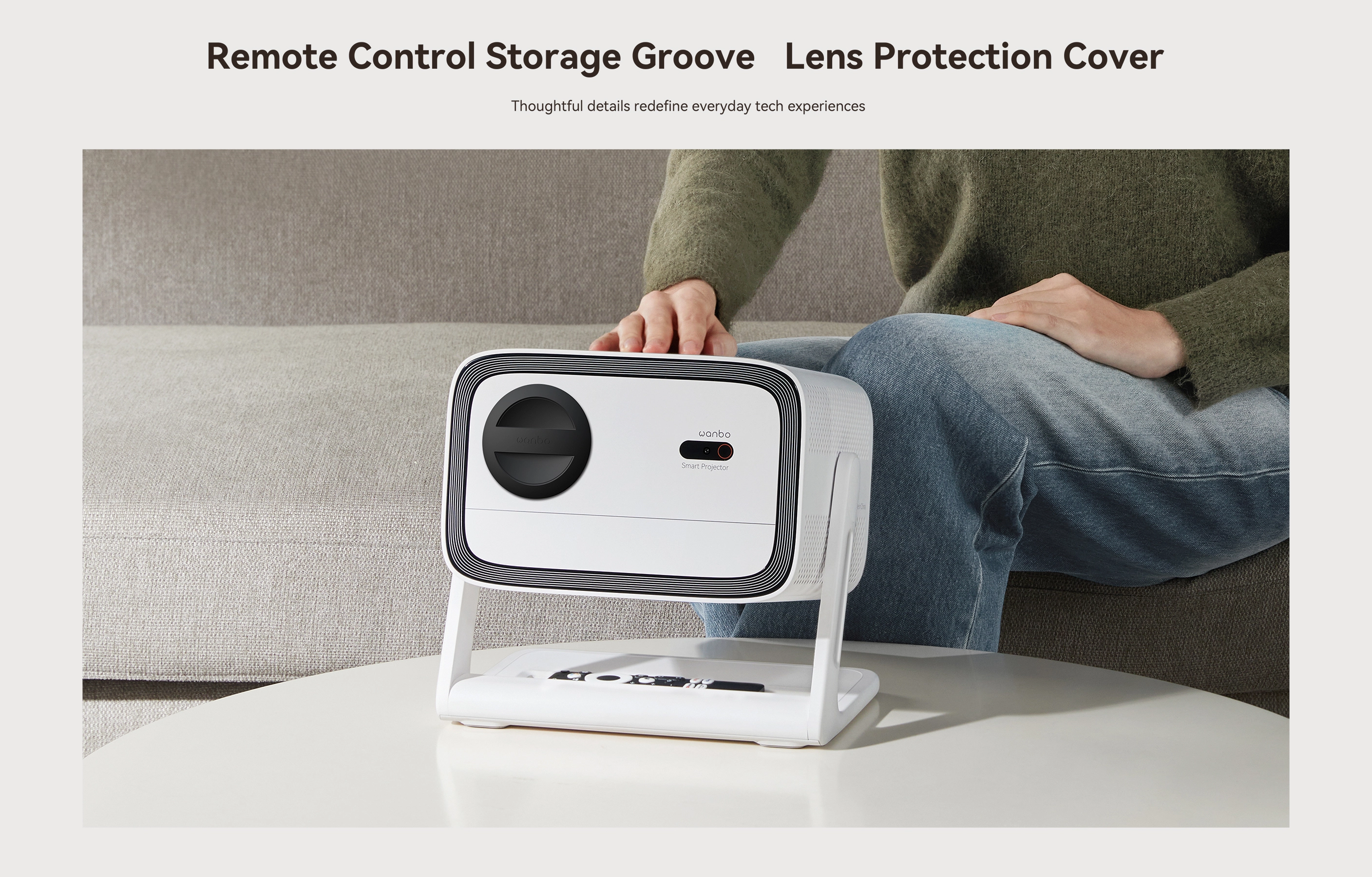 Wanbo Vali 1 White | Projector | Full HD, 900 ANSI, Android TV 11, Gimbal