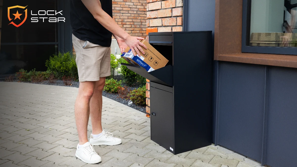 Extralink LockStar | Caja para paquetes | Caja de acero 43x39x102cm