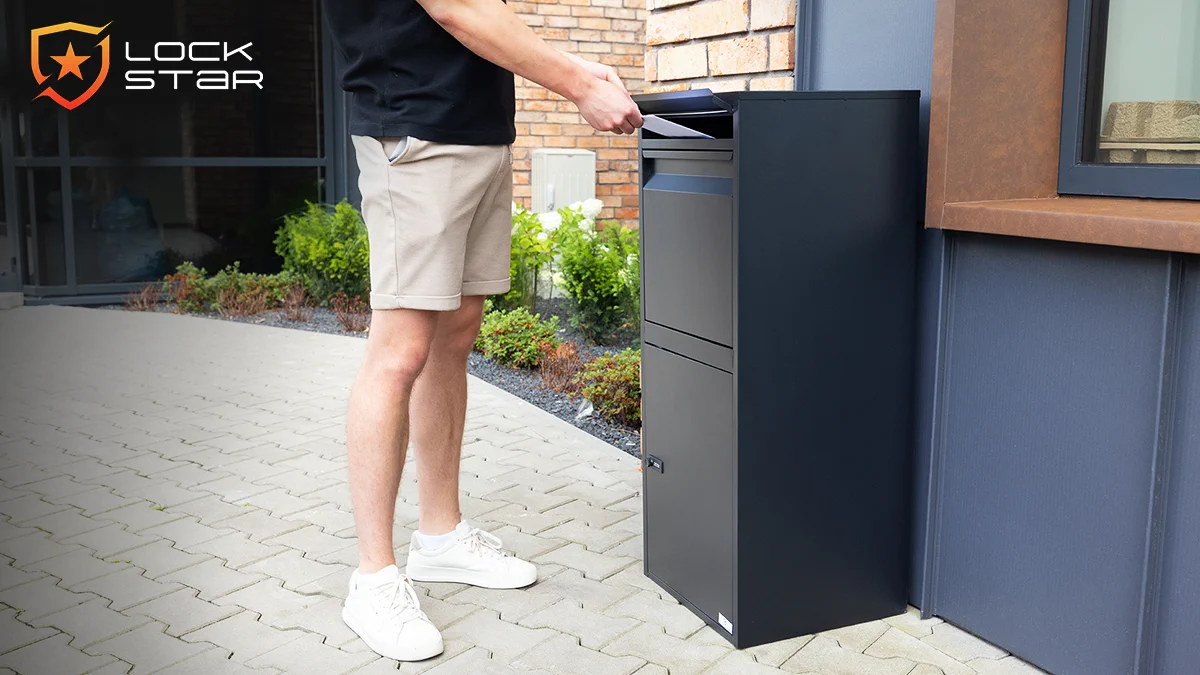 Extralink LockStar | Caja para paquetes | Caja de acero 43x39x102cm