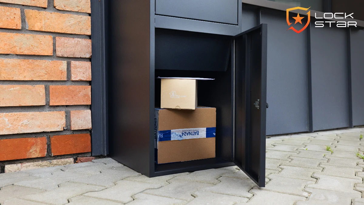 Extralink LockStar | Caja para paquetes | Caja de acero 43x39x102cm