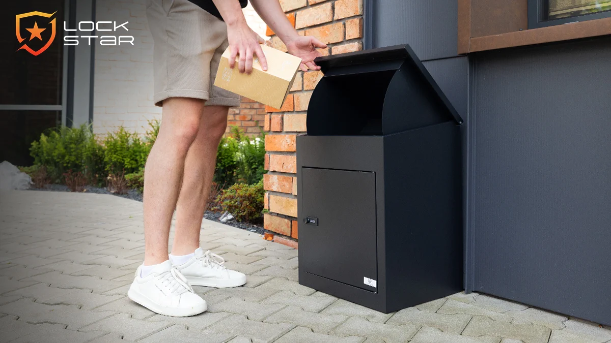 Extralink LockStar | Caja para paquetes | Caja de acero 44x34x55cm