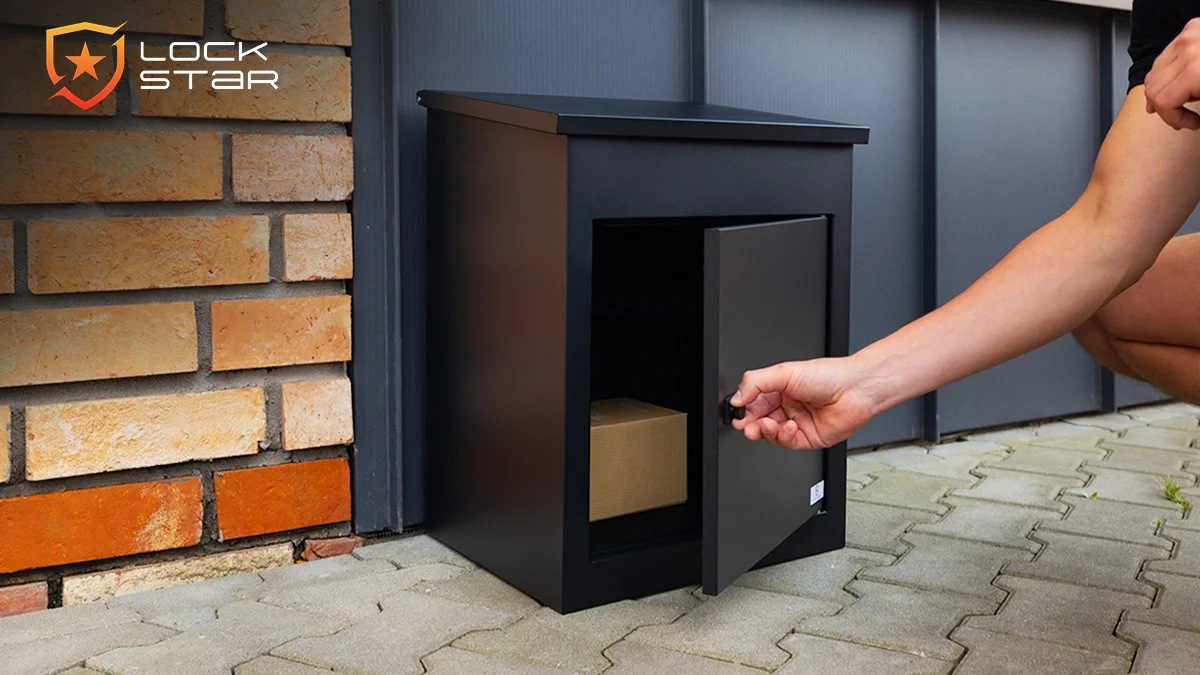 Extralink LockStar | Caja para paquetes | Caja de acero 44x34x55cm