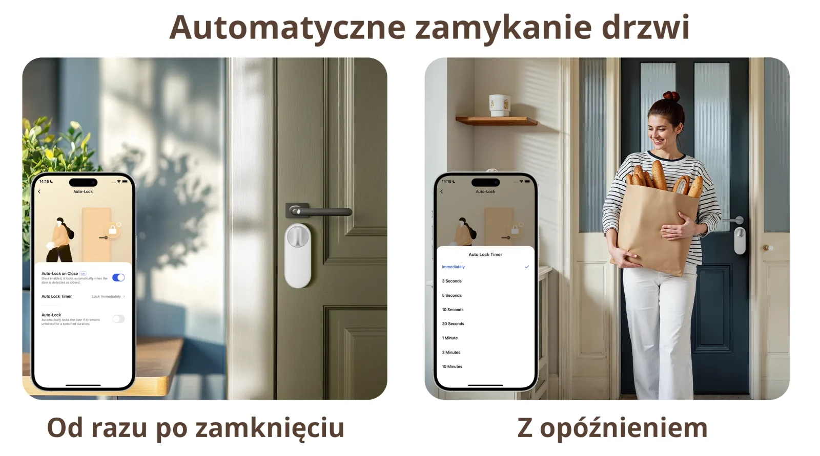 Aqara Smart Lock U200 Lite Biały | Inteligentny zamek do drzwi | HomeKit, Thread, Bluetooth 5.1, NFC