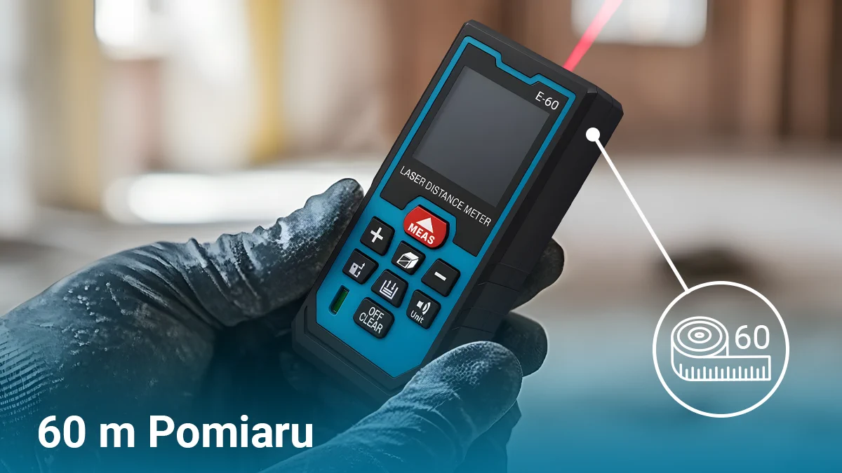 Powerlink by Extralink | Medidor de distancia láser | 60m PWL-ES-60 lectura cómoda y manejo intuitivo