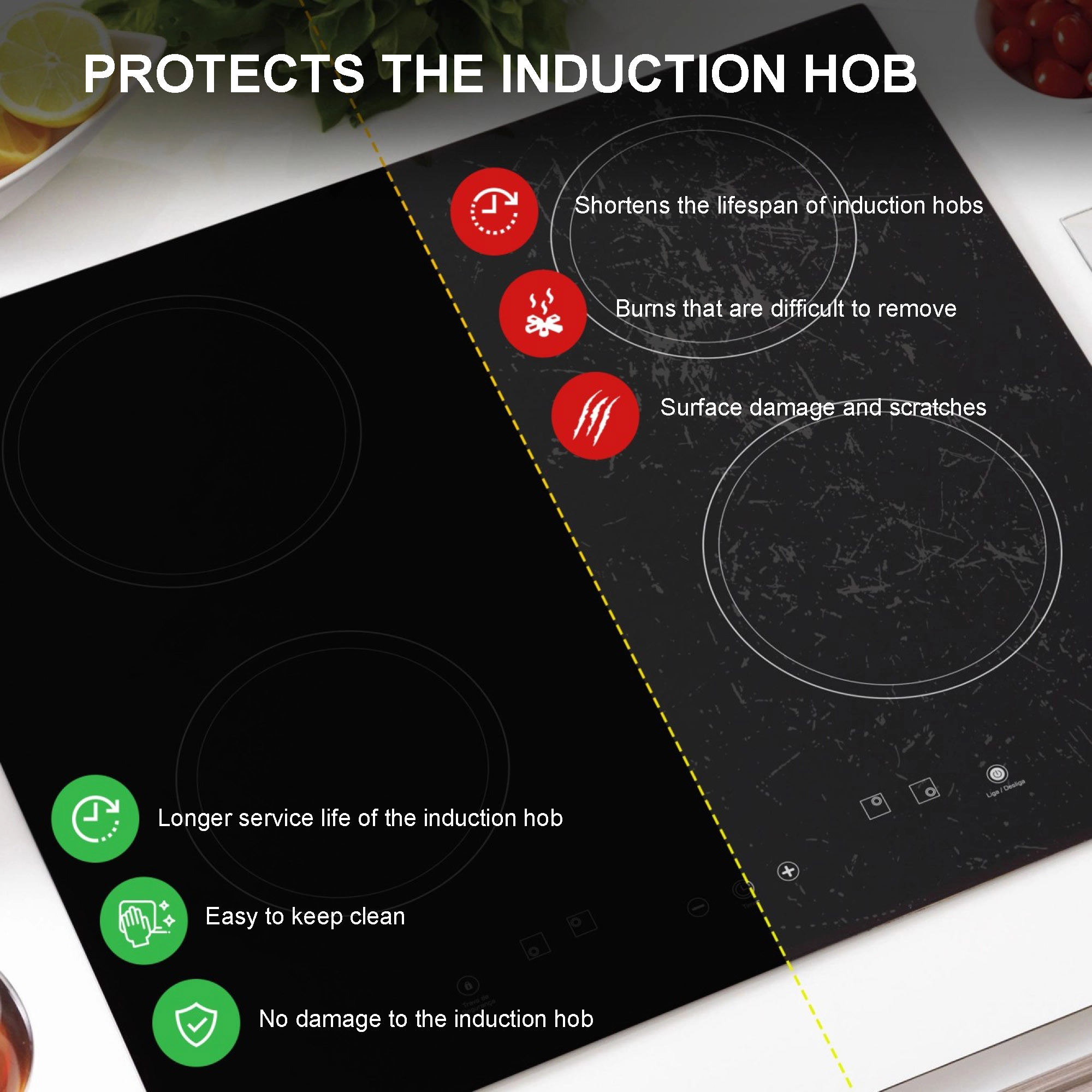 Extralink Home | Protective mat for induction stove | transparent 53x61 cm
