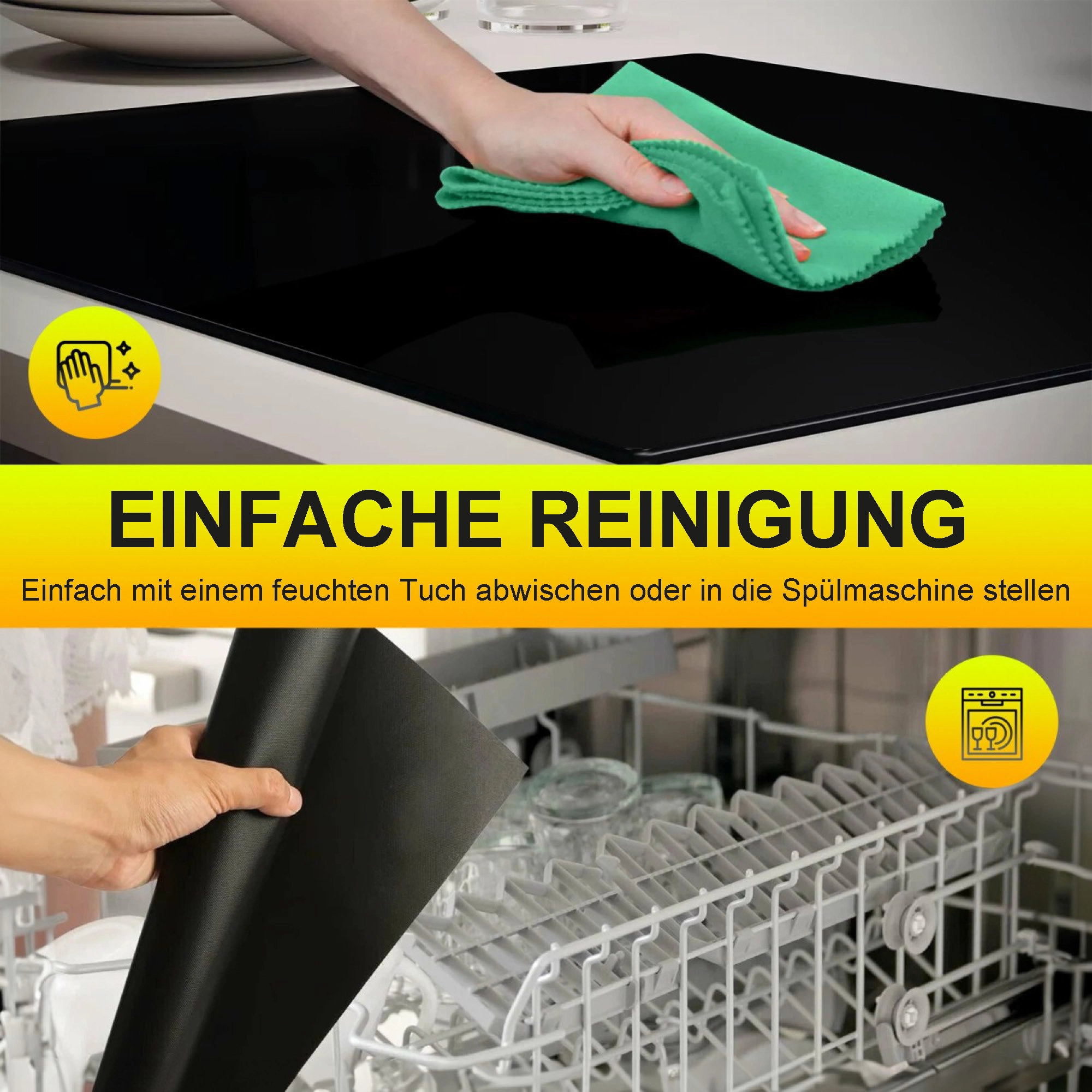 Extralink Home | Schutzmatte für Induktionskochfelder | schwarz 53x61 cm
