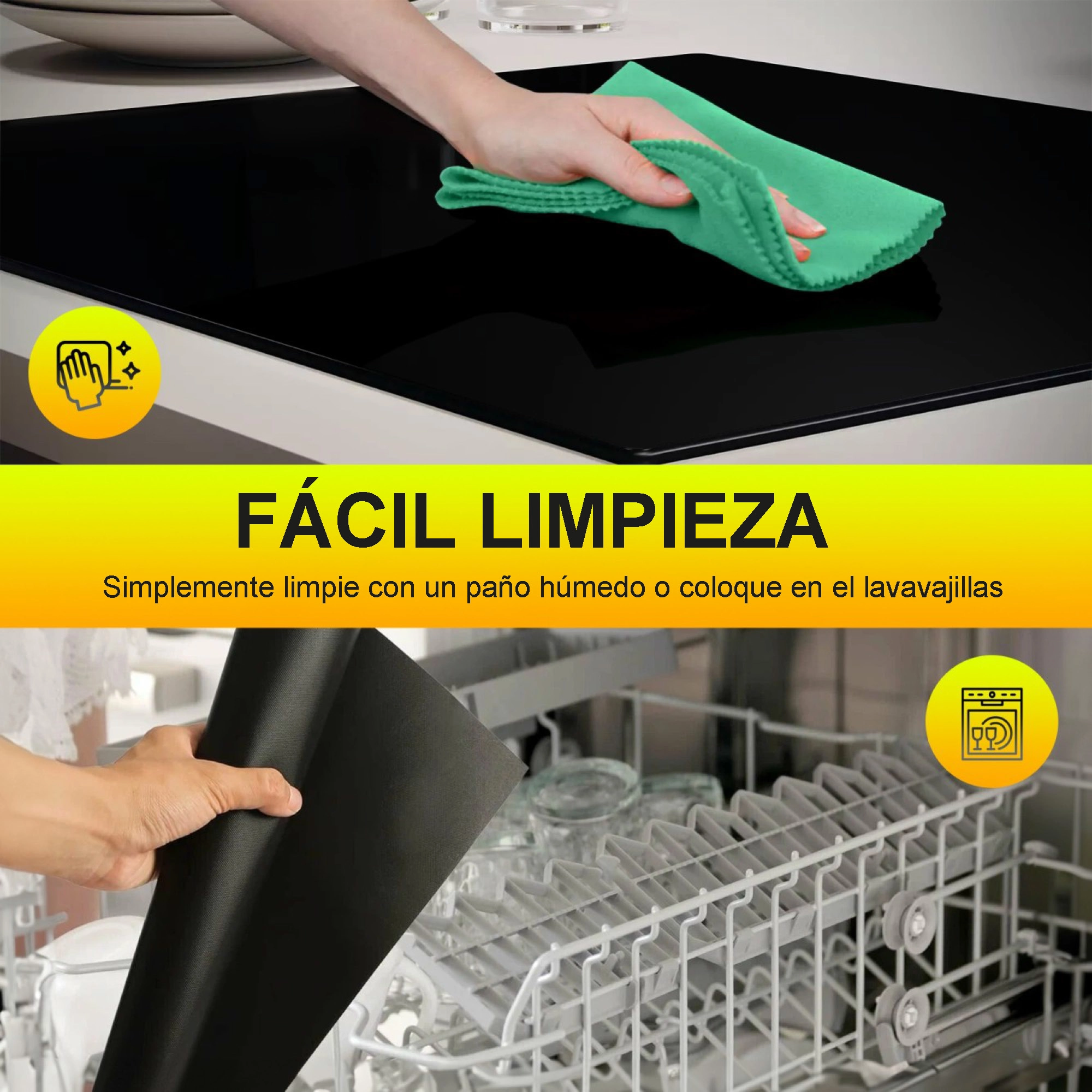 Extralink Home | alfombrilla protectora para placas de inducción | negro 53x61 cm
