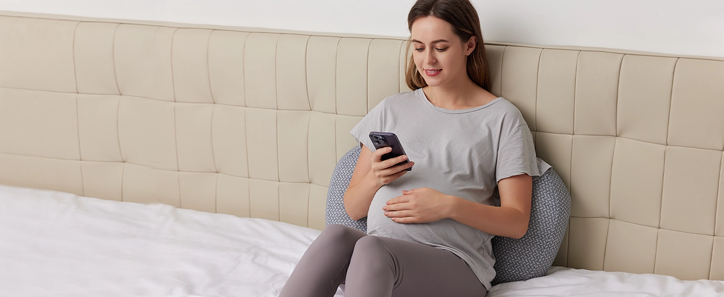 ПОДУШКА ДЛЯ БЕРЕМЕННЫХ MOMCOZY PP201 W SHAPE СЕРЫЙ