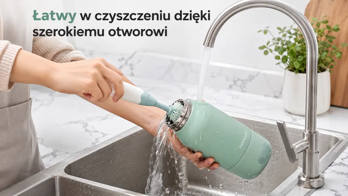 Przechodzenie płynów przez otwór do czyszczenia urządzenia, dzięki dużemu, szerokiemu otworowi podgrzewacza