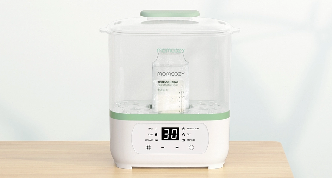 MOMCOZY BS002 8 V 1 ELEKTRICKÝ PARNÍ STERILIZÁTOR KOJENECKÝCH LAHVÍ EU
