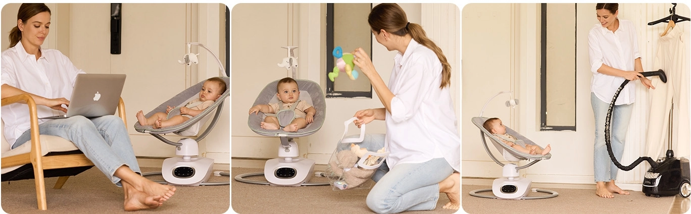 MOMCOZY AW01 COCOSWAY 3D-MOTION ELEKTRICKÁ DĚTSKÁ HOUPAČKA EU