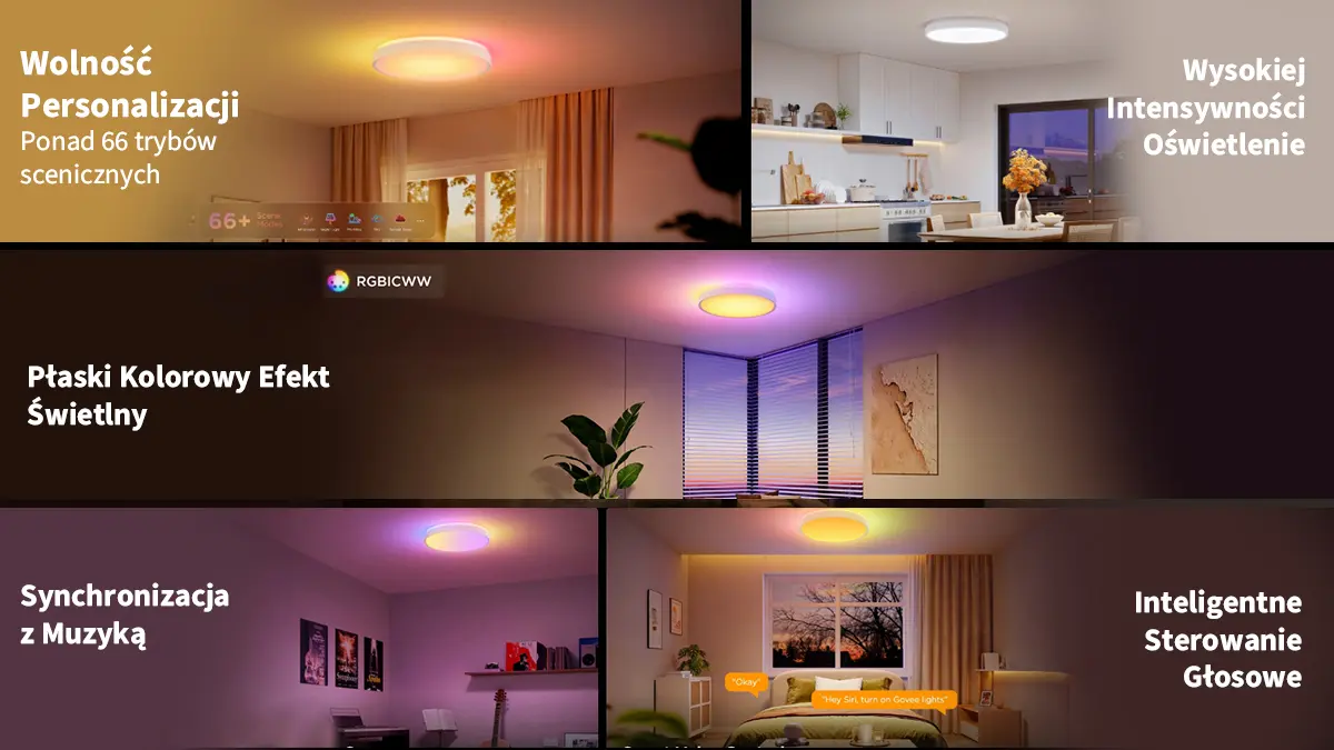GOVEE H60A6 15INCH RGBICWW RGBICWW ROUND SMART CEILING LIGHT