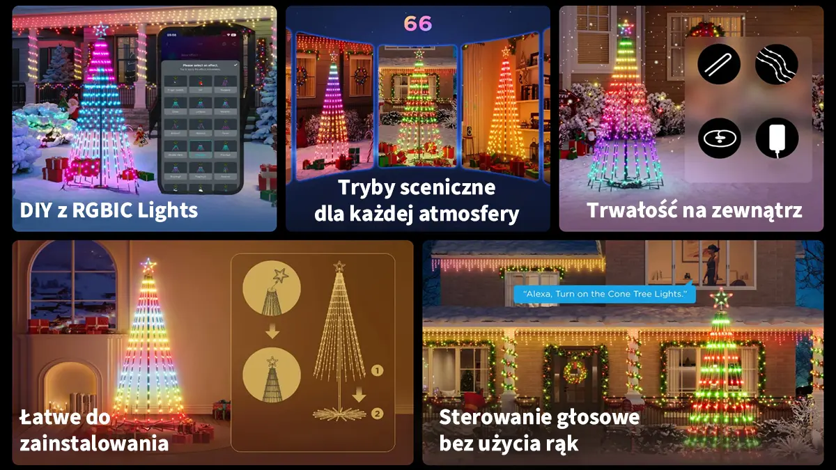 КОНУСНЫЕ ЕЛОЧНЫЕ ГИРЛЯНДЫ GOVEE H6840