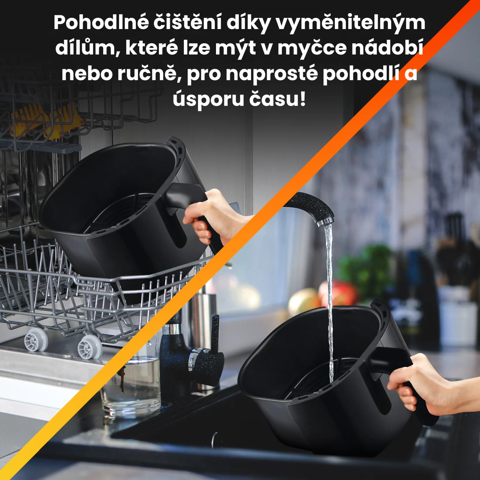 z&aacute;suvka frit&eacute;zy extralink sj-420 viditeln&aacute; v dřezu a myčce n&aacute;dob&iacute;