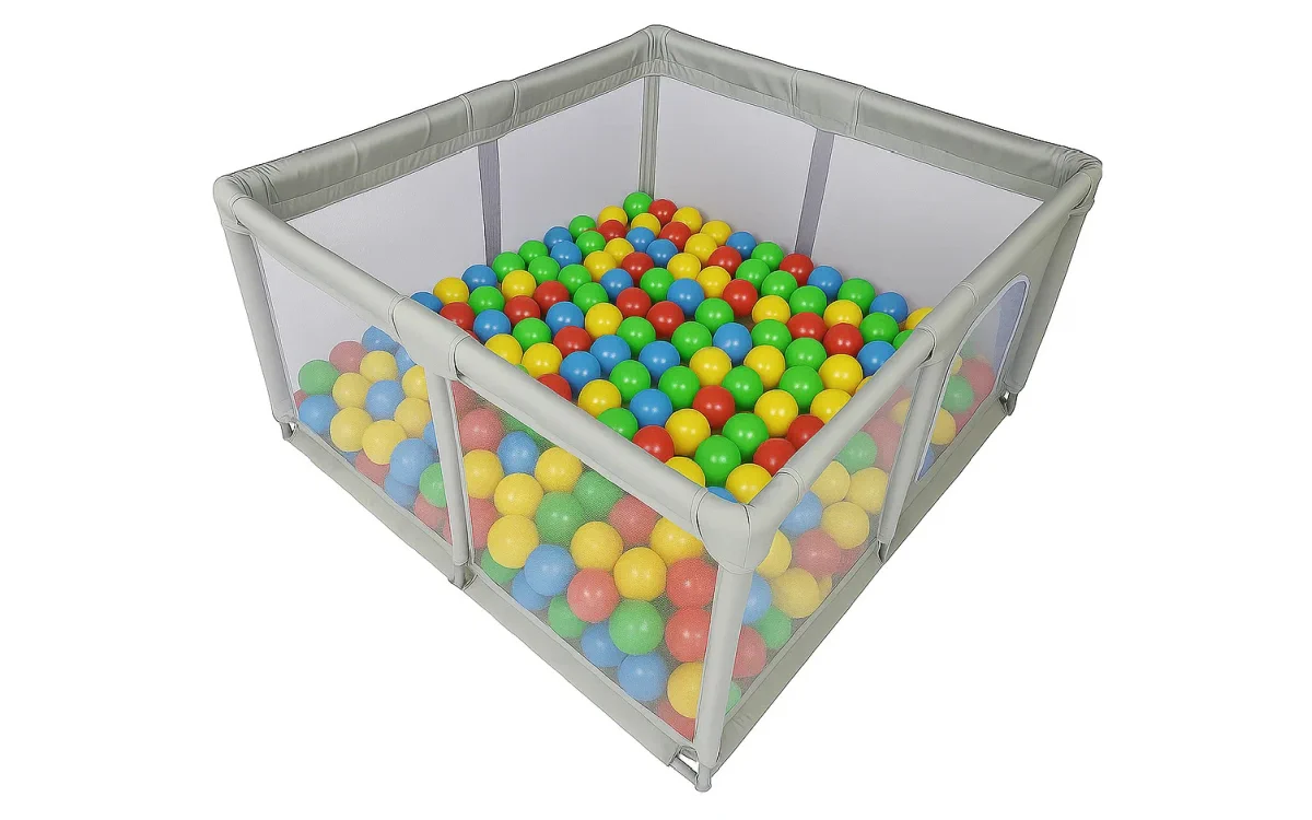 Extralink Kids | Kojec dziecięcy | stalowy plac zabaw 127x127x68cm + 30 kulek