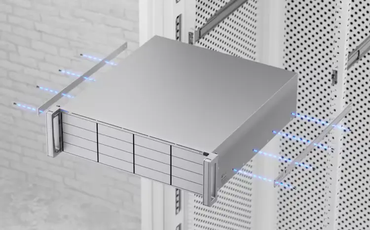 Render de una unidad de memoria extra&iacute;da de un bastidor de servidor