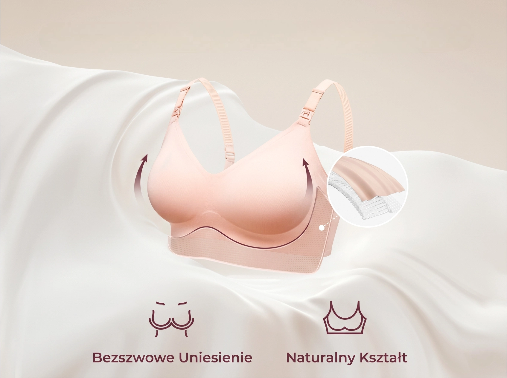 Soutien-gorge d’allaitement sans coutures Momcozy, visualisation du maintien