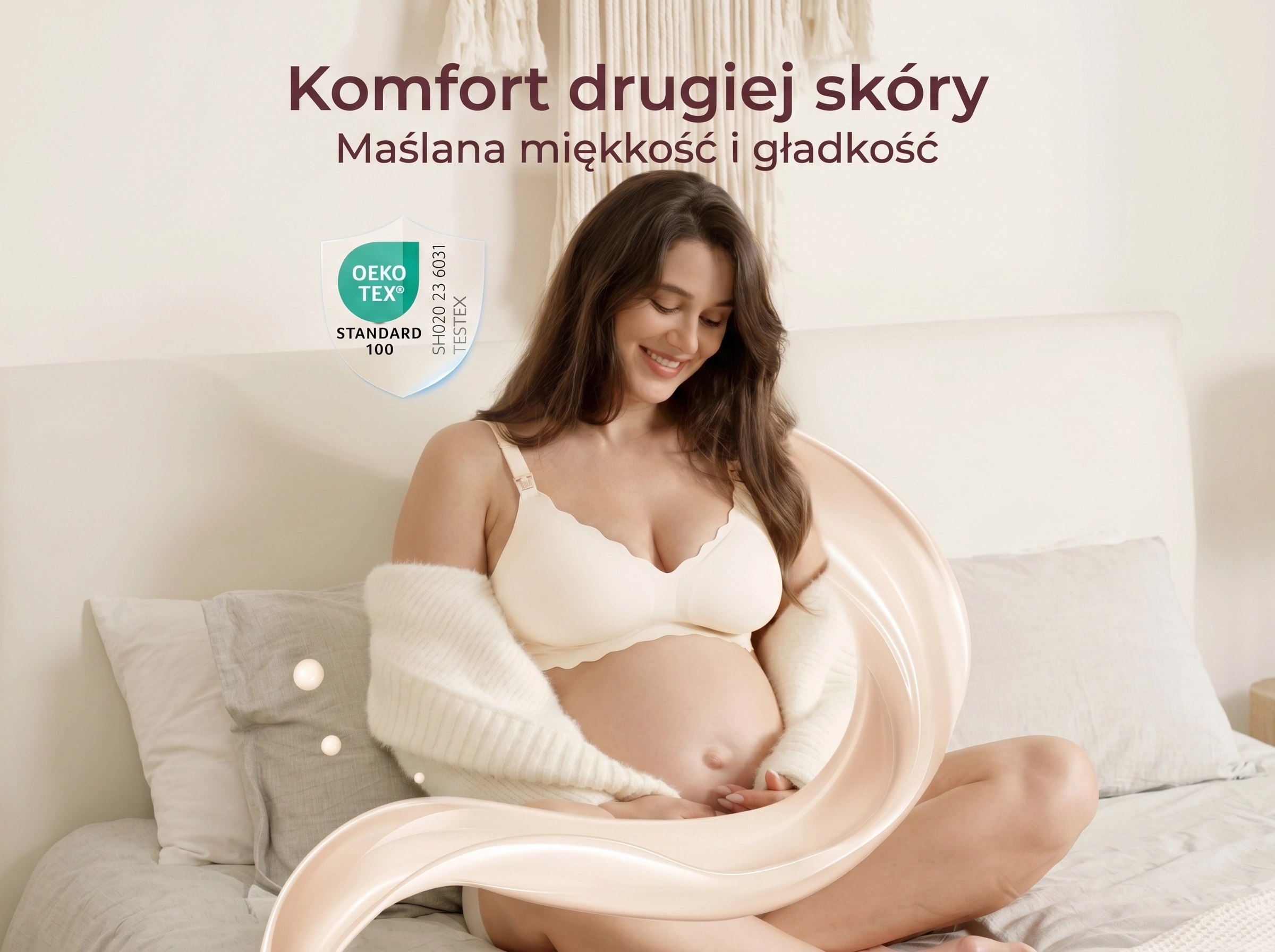 Sutiã de amamentação floral sem costuras Momcozy YN46 Floral Creme