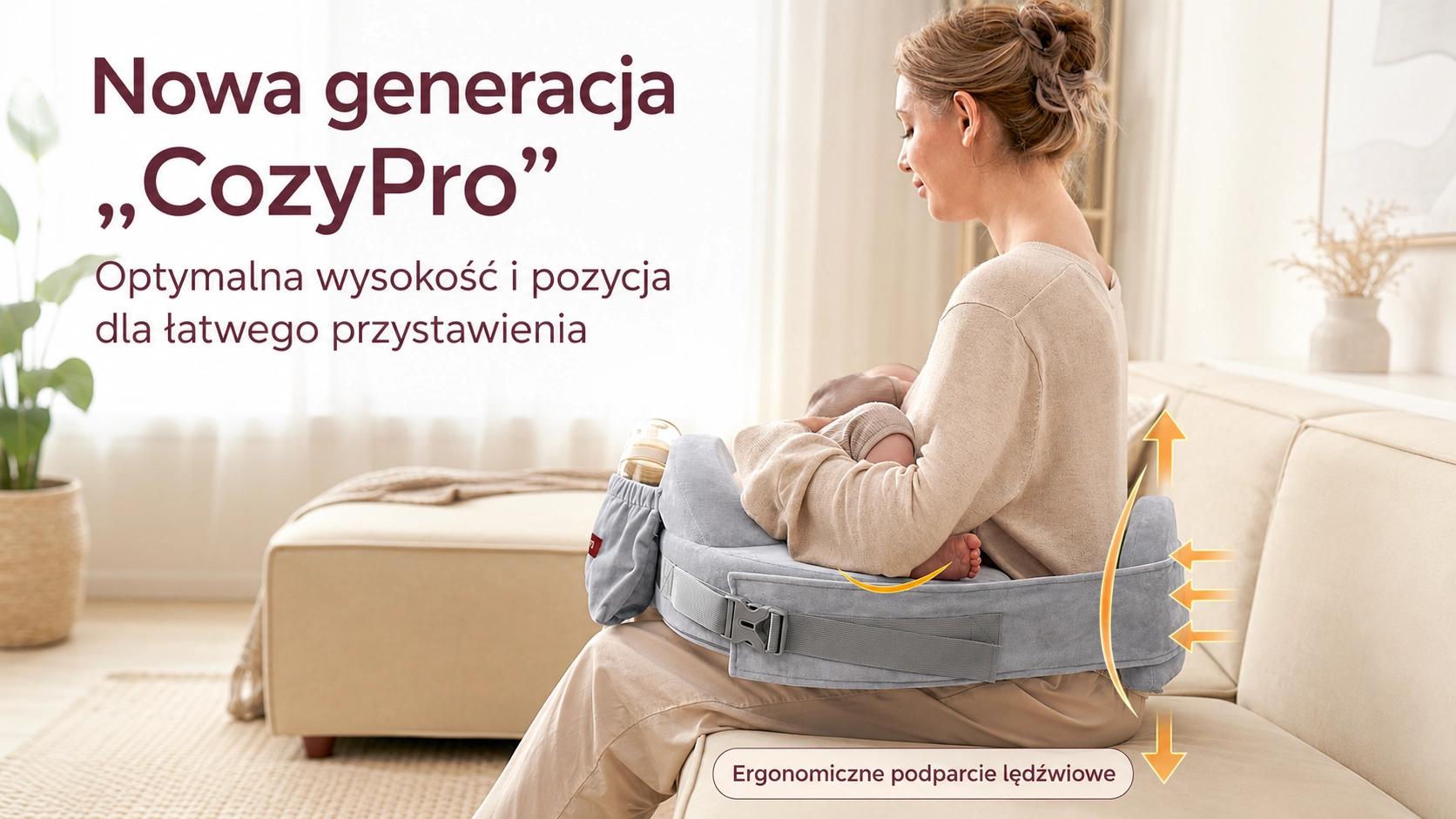 Almofada de amamenta&ccedil;&atilde;o Momcozy NP006 CozyPro na cor cinzenta