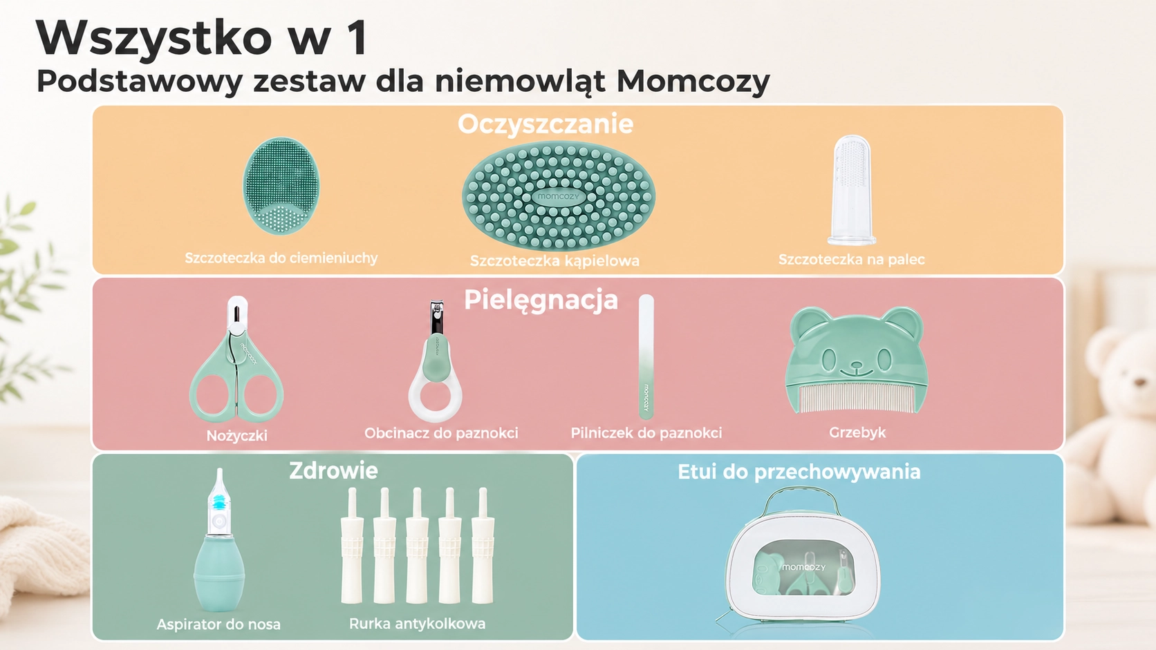Momcozy All-in-1 Core Baby Kit kompletní sada pro miminka v pouzdře