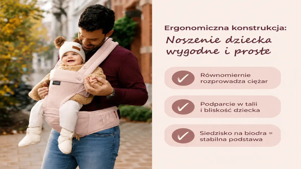Широкое и устойчивое бедренное сиденье рюкзака-кенгуру Momcozy, защищающее бедра ребенка