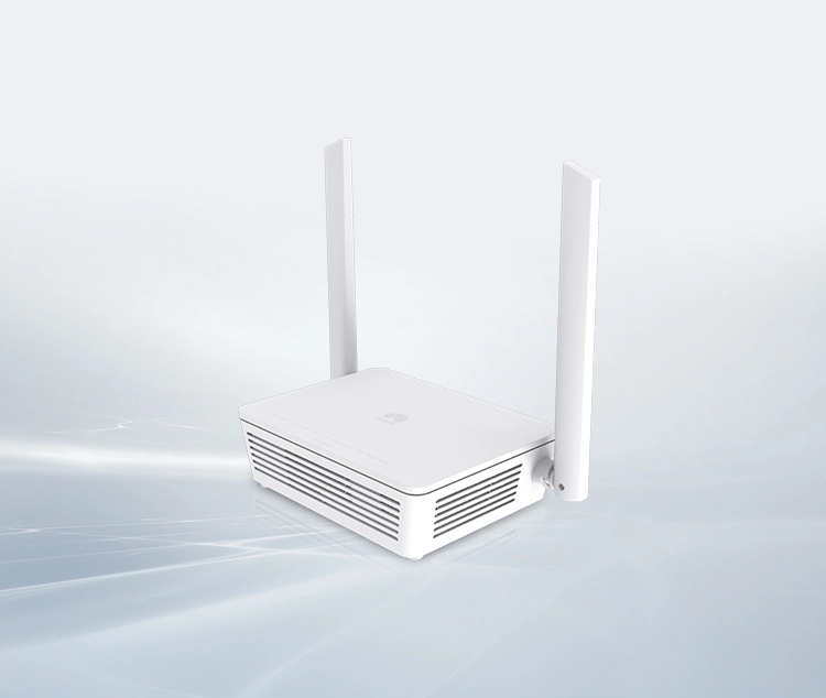 White router with antennas, shown against a bright, minimalist background