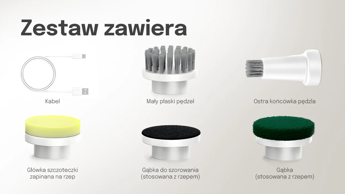 elementos del kit de cepillo cable cepillo plano punta afilada cabezal de velcro esponja de fregado esponja de velcro