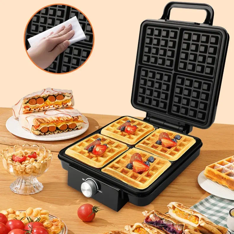 Gofrera de sobremesa extralink 2200W 4 cámaras