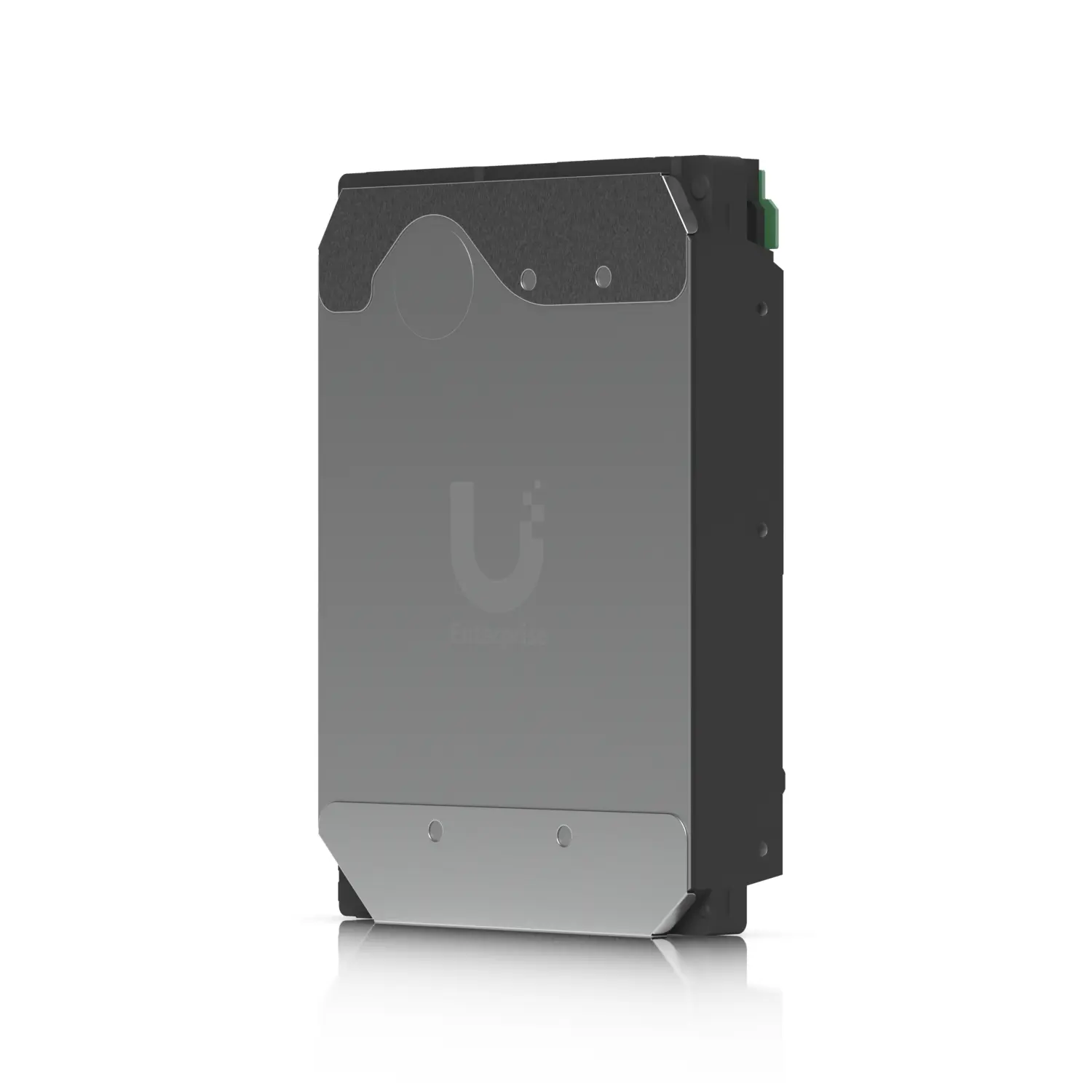 Dysk HDD Ubiquiti Enterprise z metalową obudową, widoczny port złącza i logo Ubiquiti