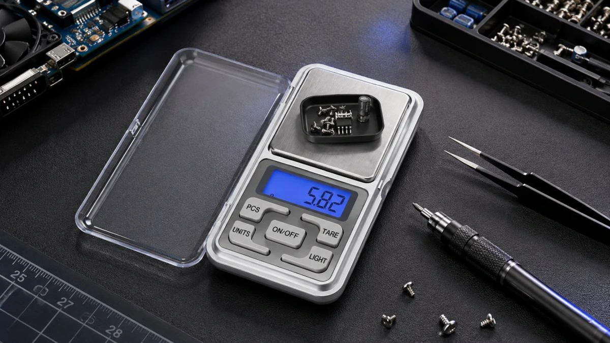 Plataforma em aço inoxidável na balança de joalharia Extralink Home P10