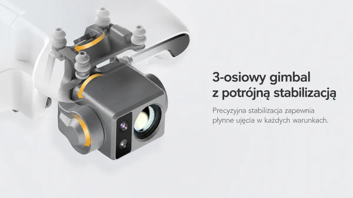 3-osiowy gimbal FIMI X8T V640 z potrójną stabilizacją wspierającą płynne ujęcia w trudnych warunkach