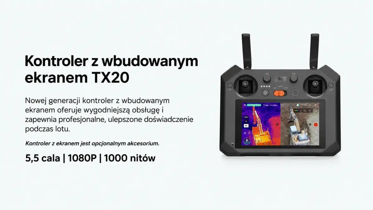 Kontroler TX20 do FIMI X8T V640 z wbudowanym ekranem 5,5 cala, rozdzielczością 1080p i jasnością 1000 nitów