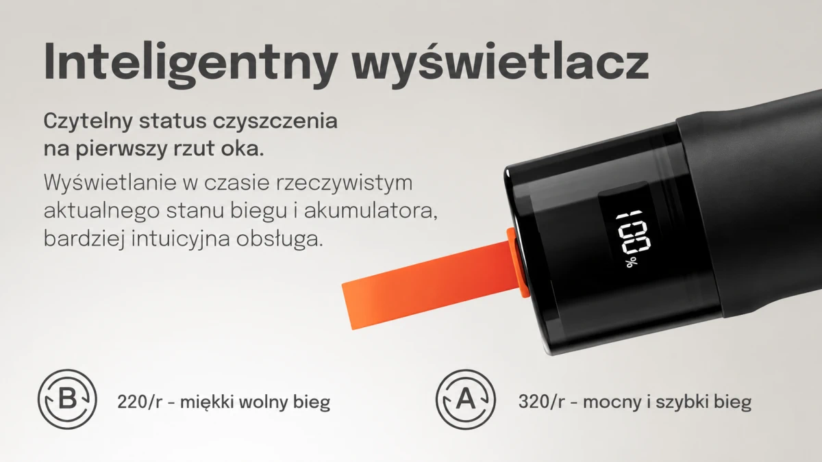 Zbliżenie na wyświetlacz szczotki do czyszczenia Extralink