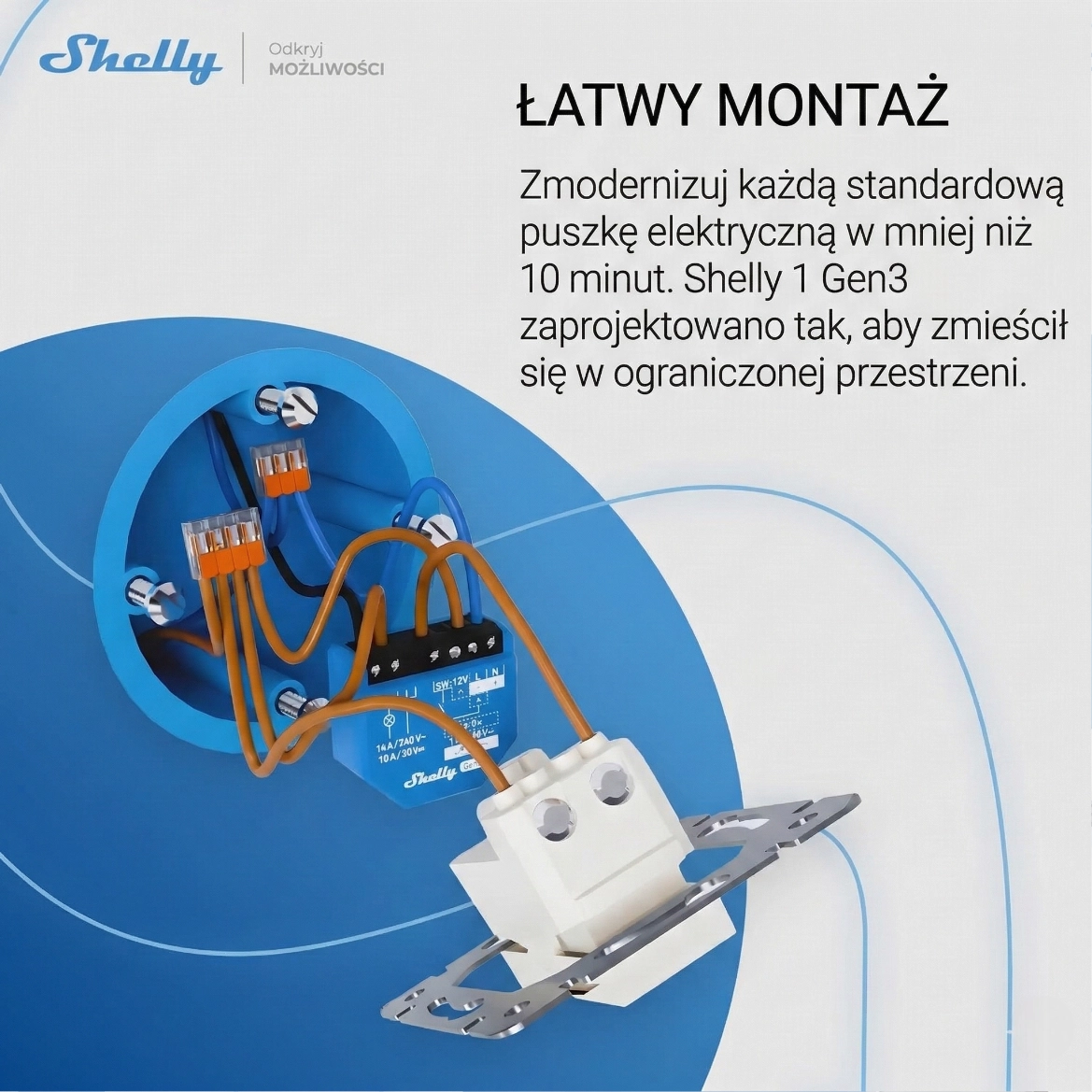 Zastosowanie Shelly 1 Gen3 do sterowania oświetleniem