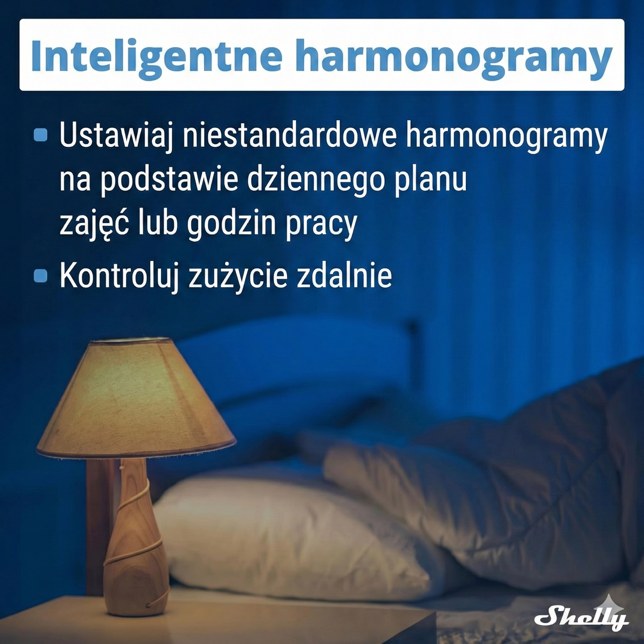 Widok na lampkę nocną w sypialni