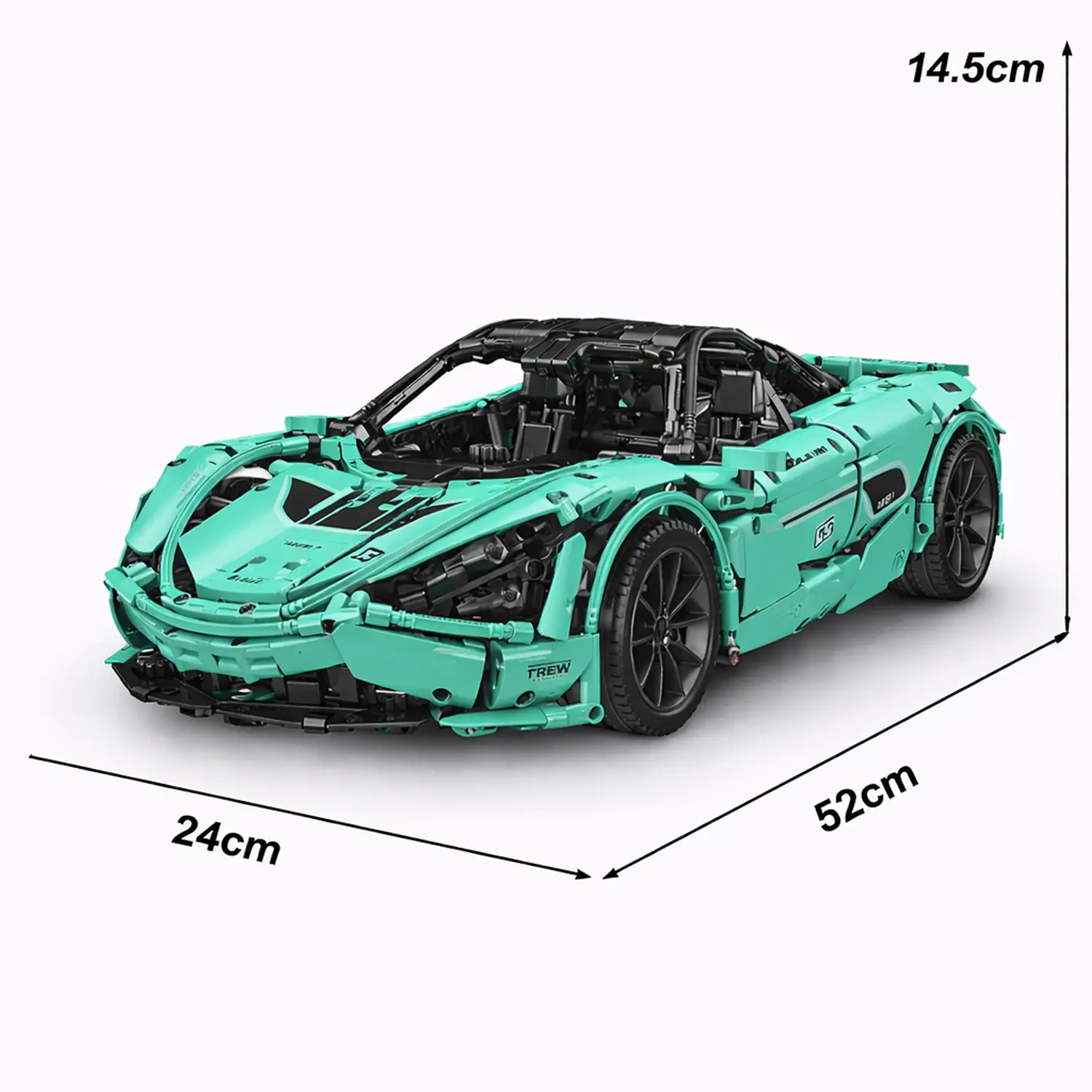 Dimens&otilde;es do modelo, mostrando seu design compacto, mas detalhado
