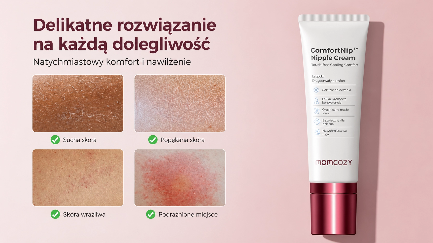 Close-up of the Touch-Free ceramic applicator in the Momcozy product