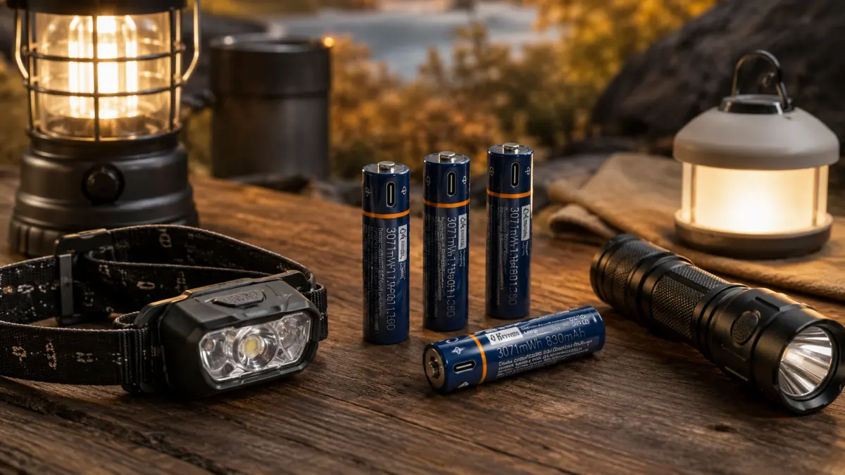 AA-USB-C-Akkus 1,5 V bei Taschenlampen und Campinglampen