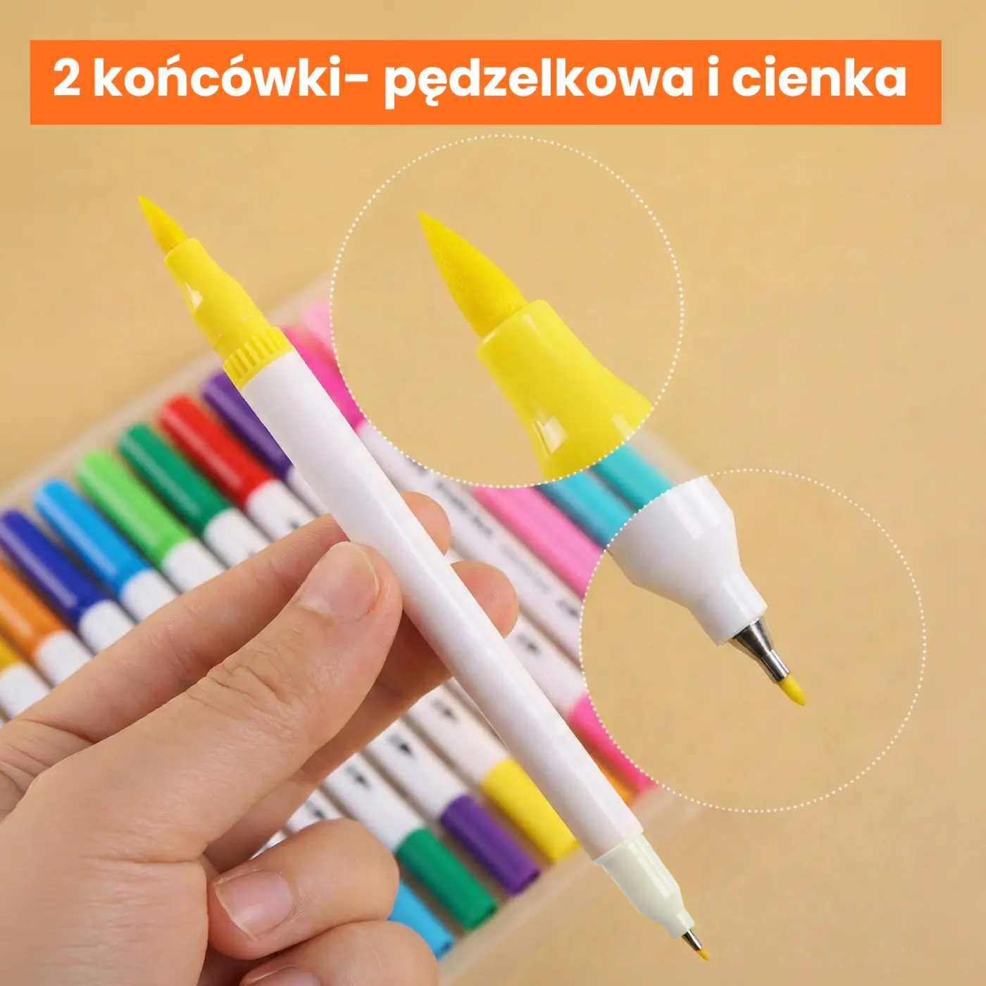 Końc&oacute;wki marker&oacute;w akrylowych - pędzelkowa i cienka